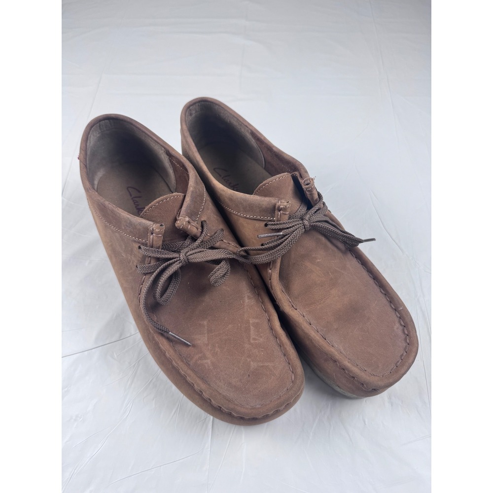 Clarks Wallabee Mens Brown Beeswax Leather Moccasin Crepe Sole Shoes Size 11 M